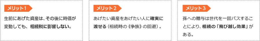 贈与の3つのメリット