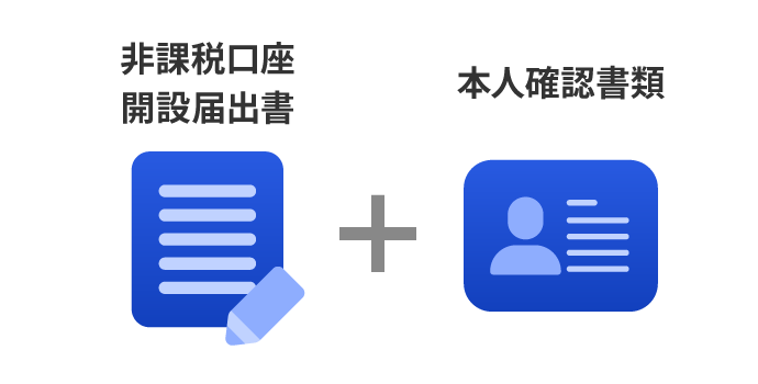 非課税口座開設届出書+本人確認書類